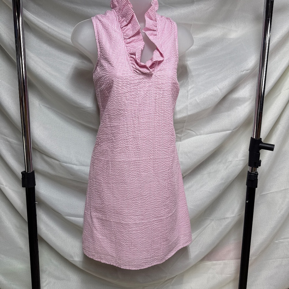 Ladies Mud Pie Pink Seersucker Dress